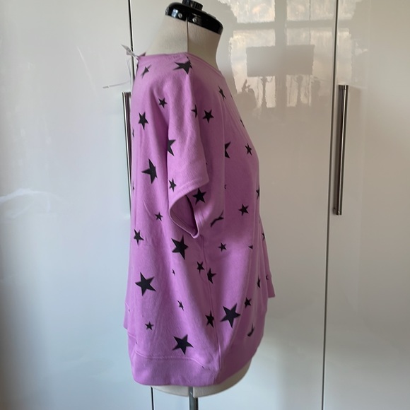 SEVEN7 French Terry Crew in Smoky Grape Star Print Size-XL NWT - Picture 3 of 6